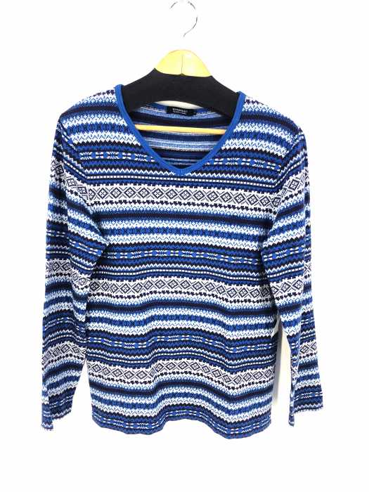 BURBERRY BLACK LABEL (バーバリーブラックレーベル) 総柄VネックTシャツ メンズ トップス
