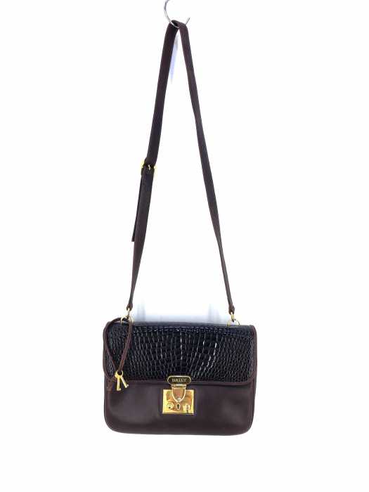 BALLY （バリー） クロコ型押し レザーショルダーバッグ レディース バッグ