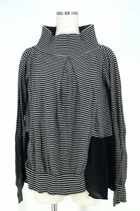 blanc basque （ブランバスク） ボーダー柄ハイネックニット切替トップス レディース トップス