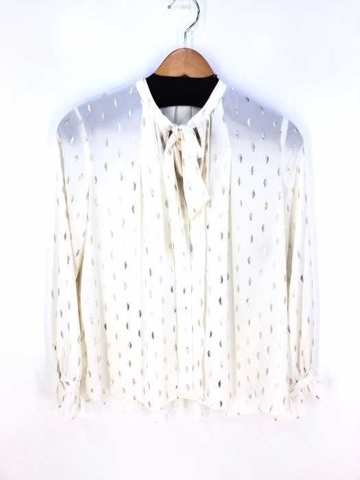 ZARA BASIC （ザラベーシック） 総柄ラメ　タイブラウス レディース トップス