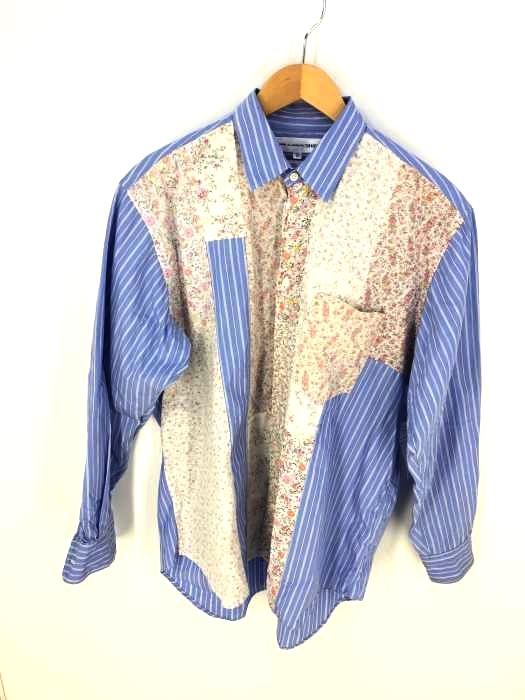 COMME des GARCONS SHIRT（コムデギャルソンシャツ） 90S フランス製 ボタニカル パッチワーク ストライプシャツ メンズ トップス