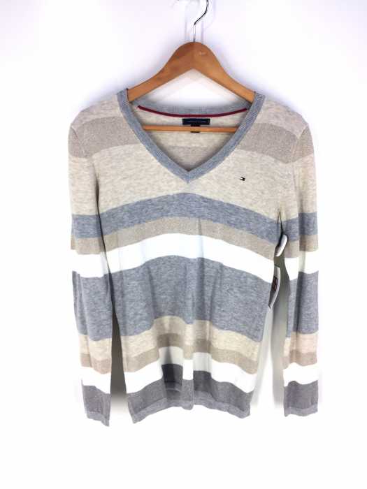 TOMMY HILFIGER (トミーヒルフィガー) ラメボーダーニットトップス レディース トップス