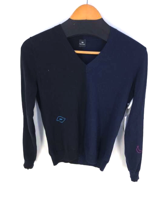 PS Paul Smith（ピーエスポールスミス） Vネックバイカラーニット メンズ トップス