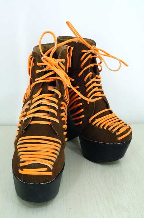 Jeffrey Campbell （ジェフリーキャンベル） レースデザインスエードブーツ レディース シューズ