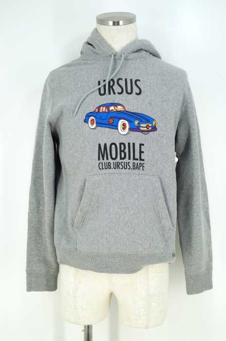 URSUS BAPE (アーサスベイプ) プリントプルオーバーパーカー メンズ トップス