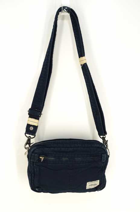PORTER （ポーター） DEEP BLUE 藍染めコットンミニショルダーバッグ メンズ バッグ