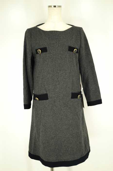 SATIN BOWERVIRD SARAH （サテンバウアゥバードサラ） ラウンドネックウール地ワンピース レディース ワンピース