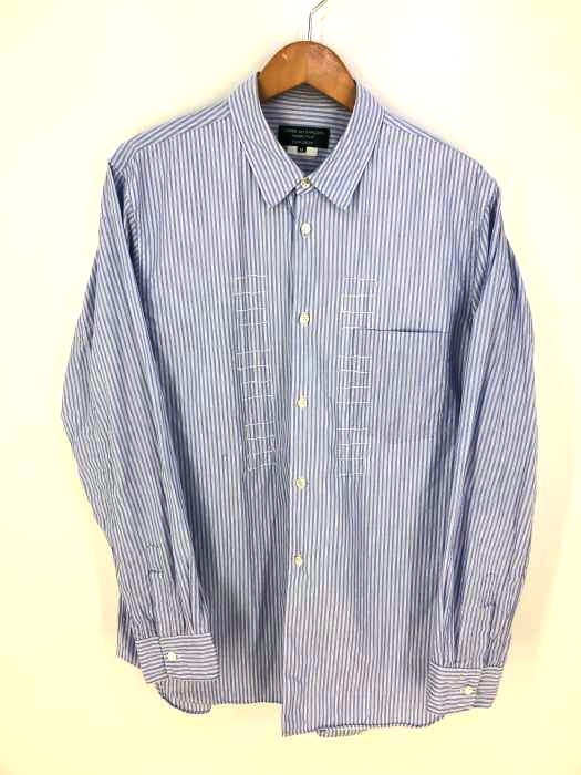 COMME des GARCONS HOMME PLUS EVER GREEN（コムデギャルソンオムプラスエバーグリーン） AD2006 インサイドアウト 多重飾りボタン ストライプシャツ メンズ トップス