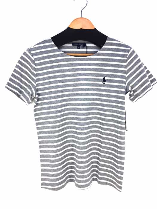 RALPH LAUREN （ラルフローレン） ポニー刺繍入り ボーダー柄 クルーネック 半袖Tシャツ レディース トップス