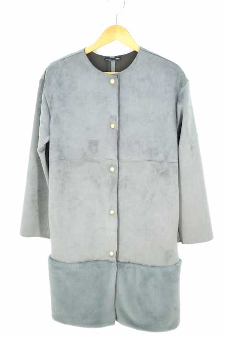 ZARA（ザラ） ノーカラー ファー切替 レディース アウター