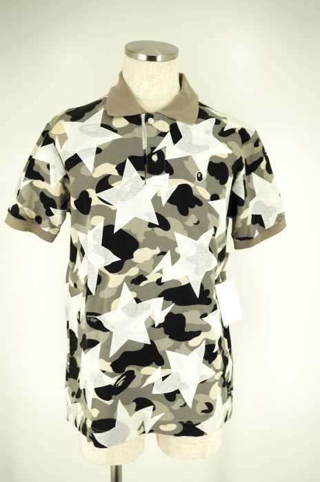A BATHING APE (アベイシングエイプ) スタープリントカモサル迷彩柄ポロシャツ メンズ トップス