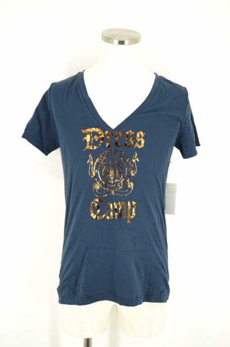 DRESSCAMP (ドレスキャンプ) Vネック箔プリントTシャツ メンズ トップス