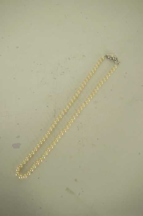 USED （ブランド不明） SVフックチェーンパールネックレス レディース アクセサリー