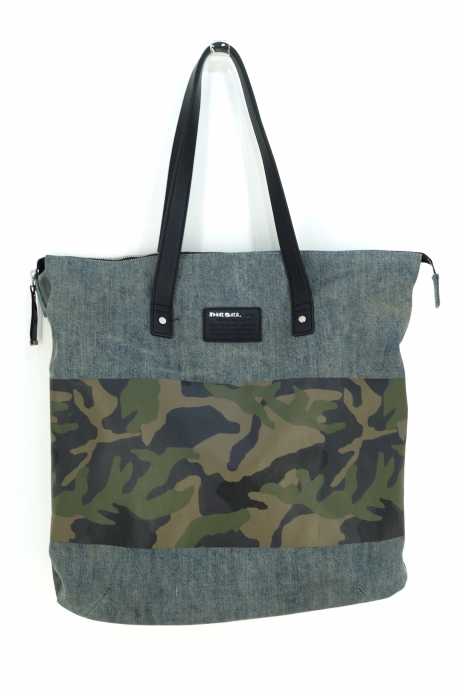 DIESEL Industry (ディーゼル) カモ柄プリントデニムトートバッグ メンズ バッグ