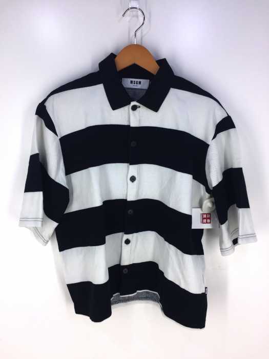 MSGM(エムエスジーエム) WAVES GRAFFITI PATCH STRIPE POLO SHIRT IN 1 メンズ トップス