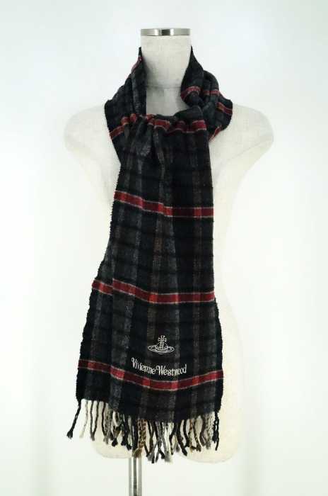 Vivienne Westwood (ヴィヴィアンウエストウッド) チェック柄 ウールマフラー レディース ファッション雑貨