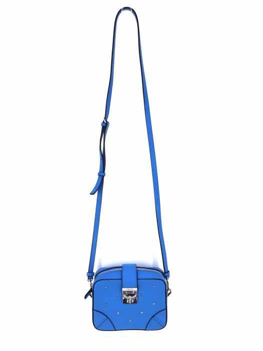 MCM (エムシーエム) Claudia Studs Crossbody Shoulder Bag Blue Silver レディース バッグ