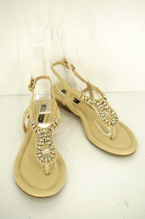 ROSESSENCE (ローズエッセンス) ビジュー付ヒールストラップサンダル レディース シューズ