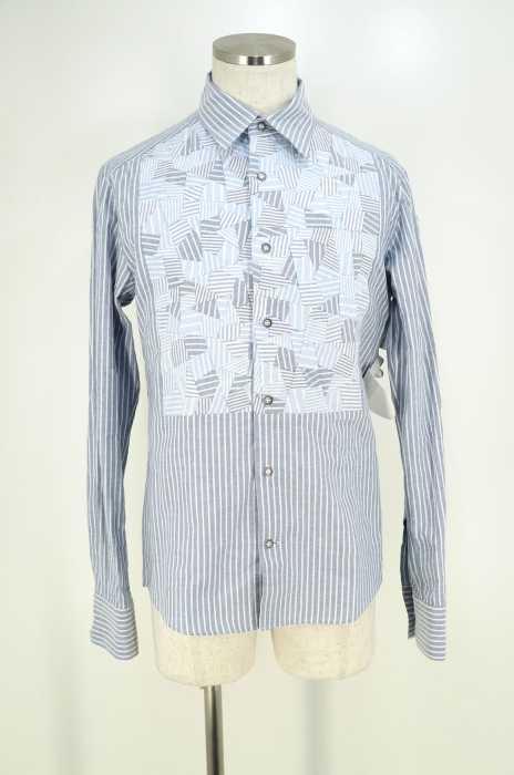 ANREALAGE (アンリアレイジ) 16SS パッチワークストライプシャツ メンズ トップス