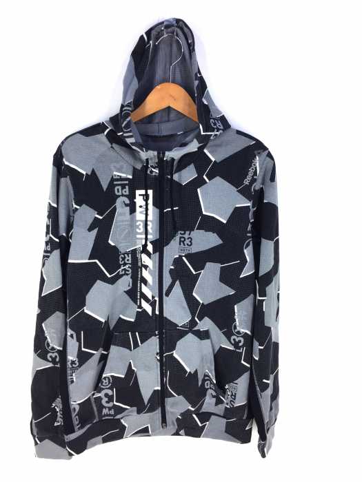 Reebok （リーボック） ムービングハイブリッド グラフィックスウェットフルジップフーディ メンズ トップス