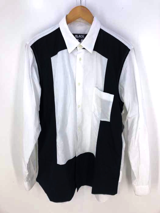 BLACK COMME des GARCONS（ブラックコムデギャルソン） AD2014スクエアカラー切替長袖シャツ メンズ トップス