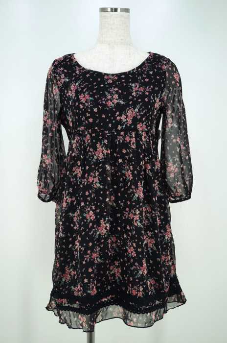 Fabulous (ファビュラス) 花柄シースルー切替ワンピース レディース ワンピース