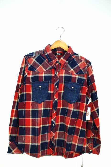 TMT（ティーエムティー） INDIGO CHECK DOUBLE WING SHIRTS メンズ トップス