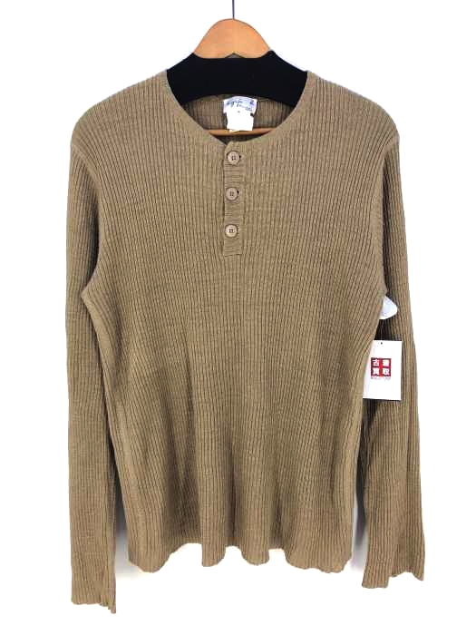 Agnes b.homme(アニエスベーオム) ヘンリーネック シルク混 リネンニット メンズ トップス