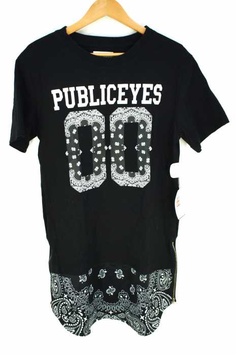 public eyes（パブリックアイズ） 裾切替　ナンバリングプリント　レイヤード メンズ トップス