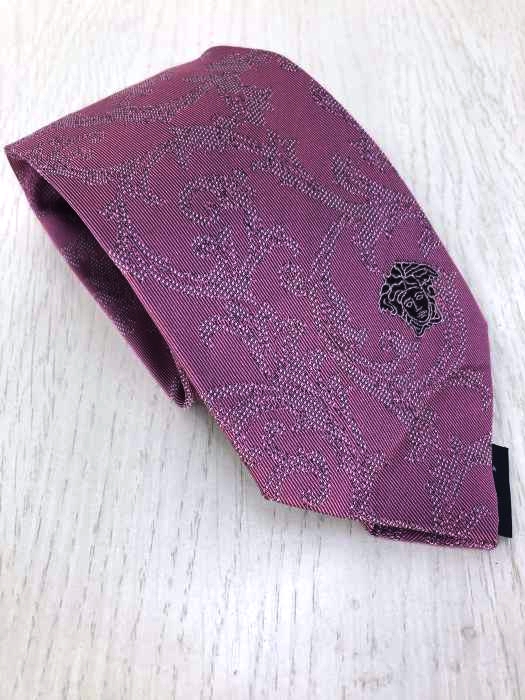 VERSACE（ヴェルサーチ） 総シルク メデューサ刺繍 総柄ネクタイ メンズ ファッション雑貨