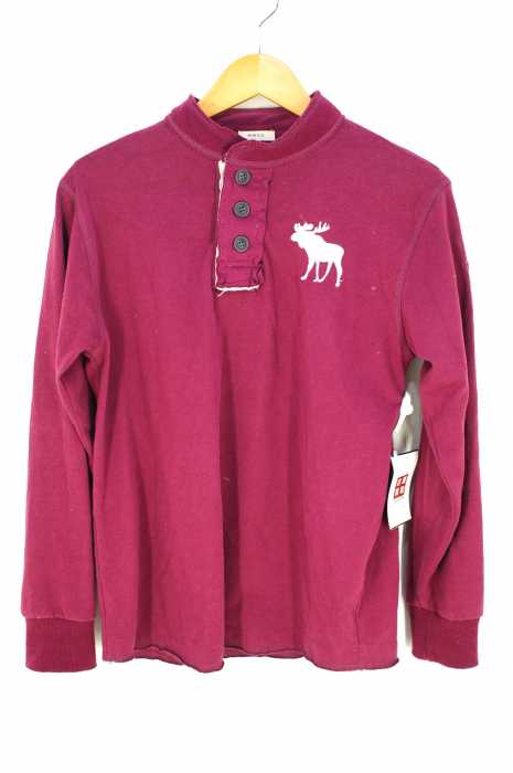 Abercrombie & Fitch（アバクロンビーアンドフィッチ） バンドカラー 袖フェルトワッペン メンズ トップス