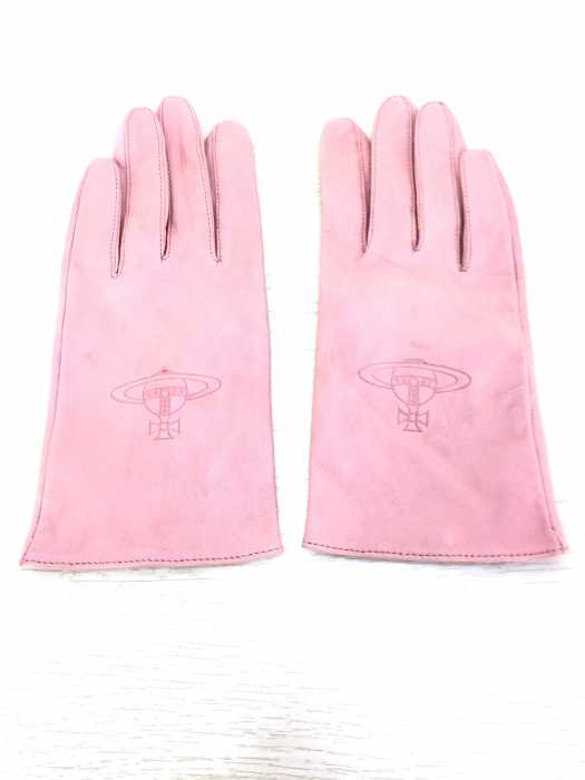Vivienne Westwood （ヴィヴィアンウエストウッド） ロゴ入りレザーグローブ レディース ファッション雑貨