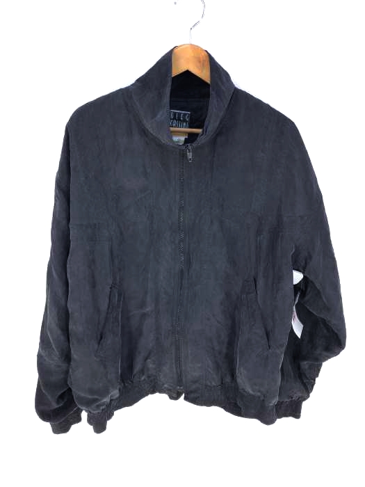 USED古着(ユーズドフルギ) oleg cassini 総シルク ジップアップジャケット メンズ アウター