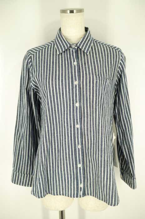 Loungedress （ラウンジドレス） ストライプコットンボタンシャツ レディース トップス