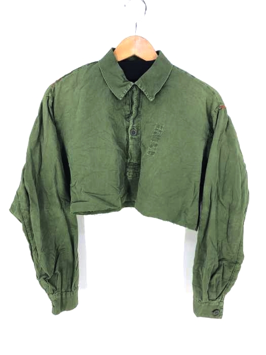 USED古着（ユーズドフルギ） スウェーデン軍 リメイクシャツ レディース トップス