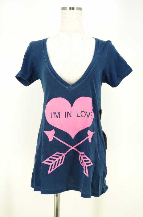 WILDFOX （ワイルドフォックス） USED加工Vネックプリントカットソー レディース トップス