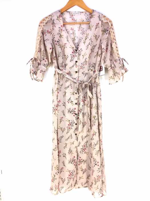axes femme（アクシーズファム） 小花柄シフォンプリントガウン レディース ワンピース