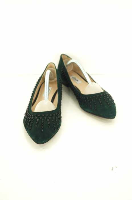 Clarks（クラークス） スタッズ装飾ピックドトゥスエードパンプス レディース シューズ