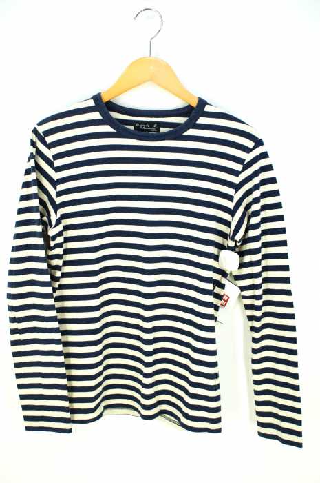 Agnes b.homme (アニエスベーオム) クルーネックボーダーカットソー メンズ トップス