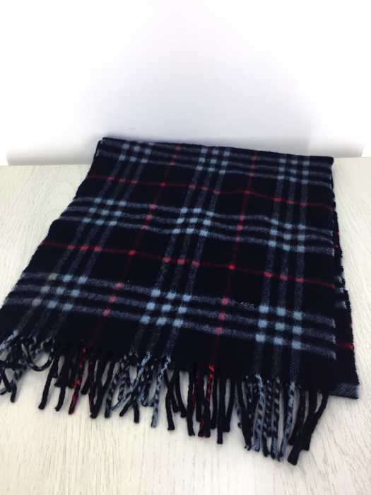 BURBERRYS（バーバリーズ） 紺タグ　カシミヤ　チェック柄マフラー メンズ ファッション雑貨