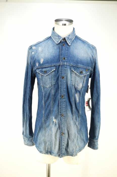 DIESEL （ディーゼル） ダメージ加工デニムシャツ メンズ トップス