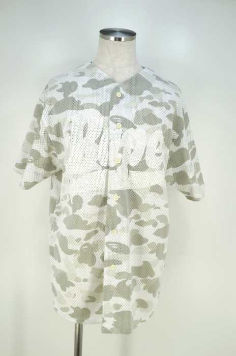 A BATHING APE （アベイシングエイプ） メッシュ ベースボールシャツ メンズ トップス