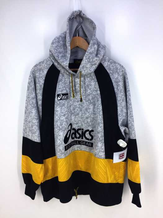 ASICS(アシックス) フロッキーロゴ 配色プルオーバー メンズ トップス