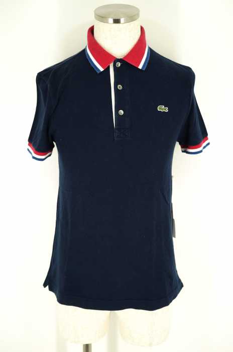 LACOSTE (ラコステ) リブ袖ワンポイント刺繍ポロシャツ メンズ トップス