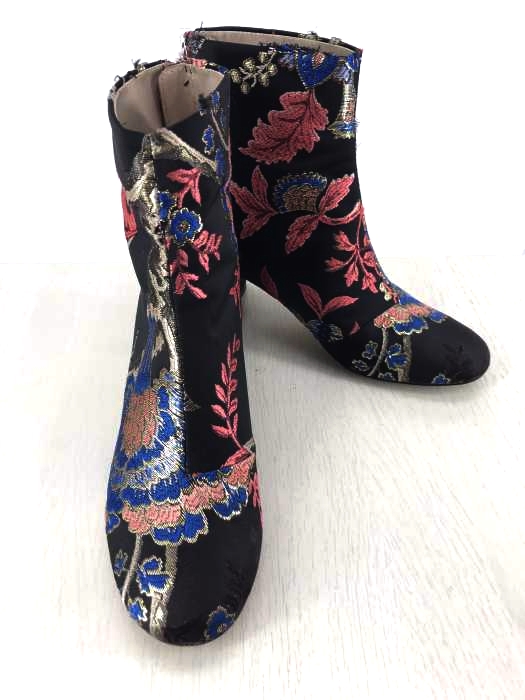 ZARA BASIC COLLECTION（ザラベーシックコレクション） 太ヒール刺繍ブーツ レディース シューズ