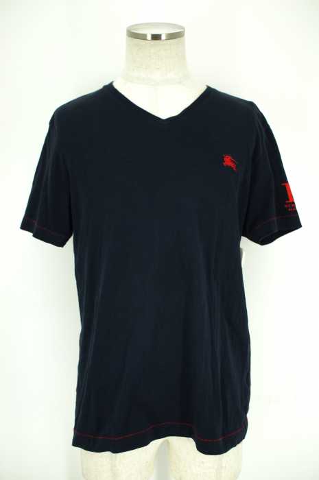 BURBERRY BLACK LABEL （バーバリーブラックレーベル） ワンポイント刺繍VネックTシャツ メンズ トップス