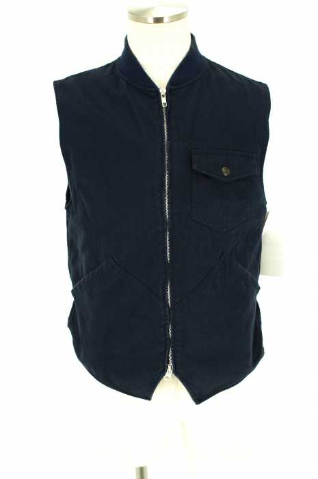 WOOLRICH WOOLEN MILLS (ウールリッチウーレンミルズ) リブ付きジップジレ ベスト メンズ トップス
