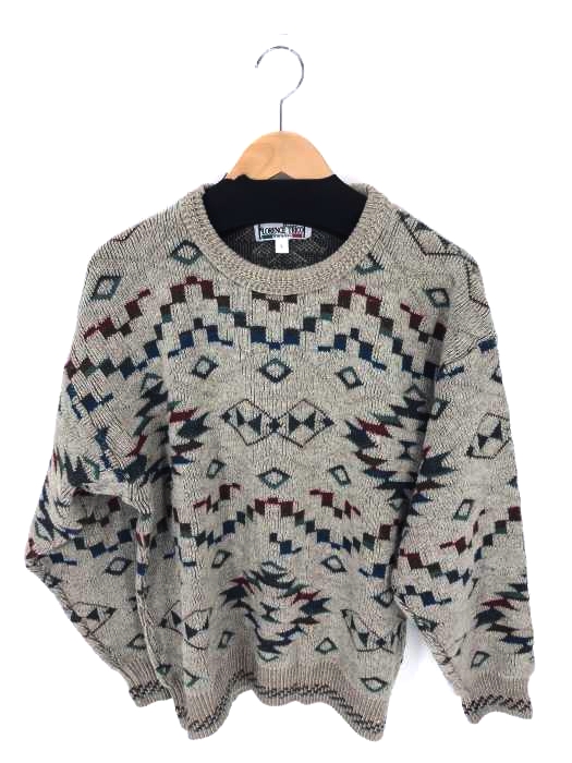 florence tricot（フローレンス トリコット） 総柄クルーネックニット メンズ トップス