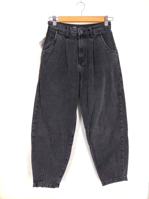 ZARA（ザラ） ウォッシュ加工 テーパードデニムパンツ レディース パンツ