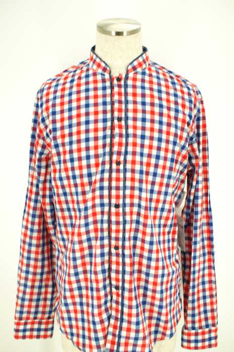 ZARA MAN （ザラマン） チェックバンドカラーボタンシャツ メンズ トップス
